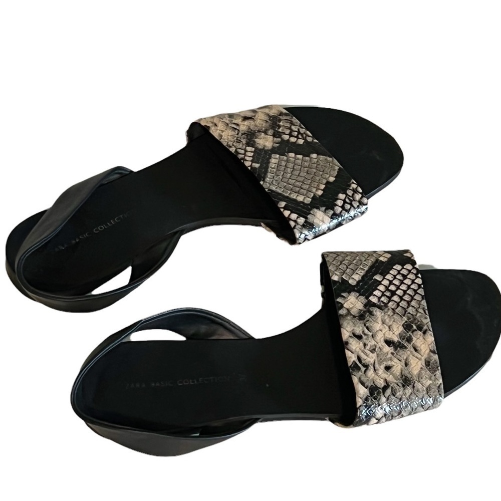 Zara Basic Collection Snakeskin Strap Sandal - image 1